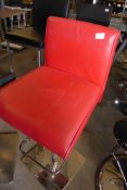 * Red adjustable gas strut chrome base Elizabeth Arden branded chair