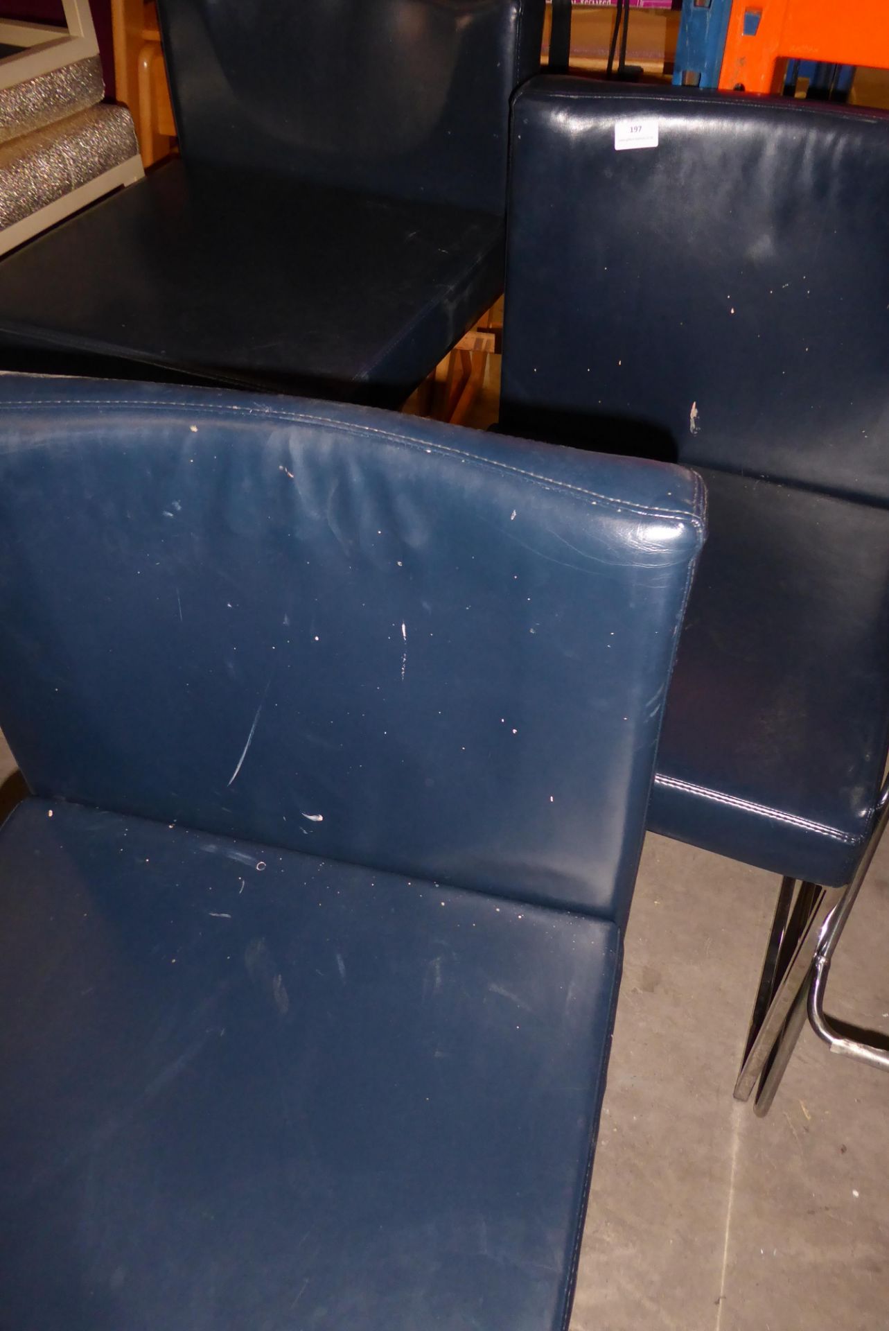 * 3 x black leatherette with chrome frame estee lauder stools - Image 2 of 3