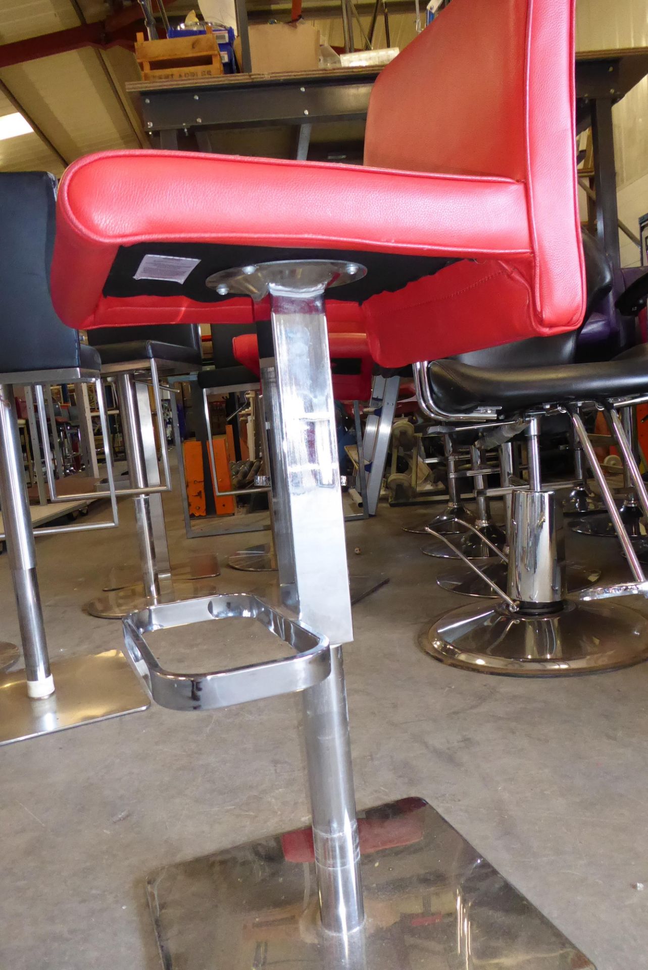 * Red adjustable gas strut chrome base Elizabeth Arden branded chair - Image 2 of 3