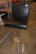 * Beauticians chair adjustable gas strut black with brushed stainless base