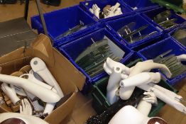 * large quantity of mannequin bases and spare parts. Contents of 10 x boxes