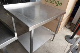 * Stainless steel table 900 x 700 x 860