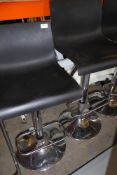 * pair of gas lift beautician chairs - black with chrome base