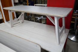 * small folding trestle table 1350w x 550d x 500h