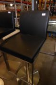 * Beauticians black chair adjustable gas strut black with brushed stainless base