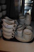 * collection of white crockery