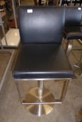 * Beauticians chair adjustable gas strut black with brushed stainless base