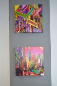 Pair of New York Canvas Wall Art Panels