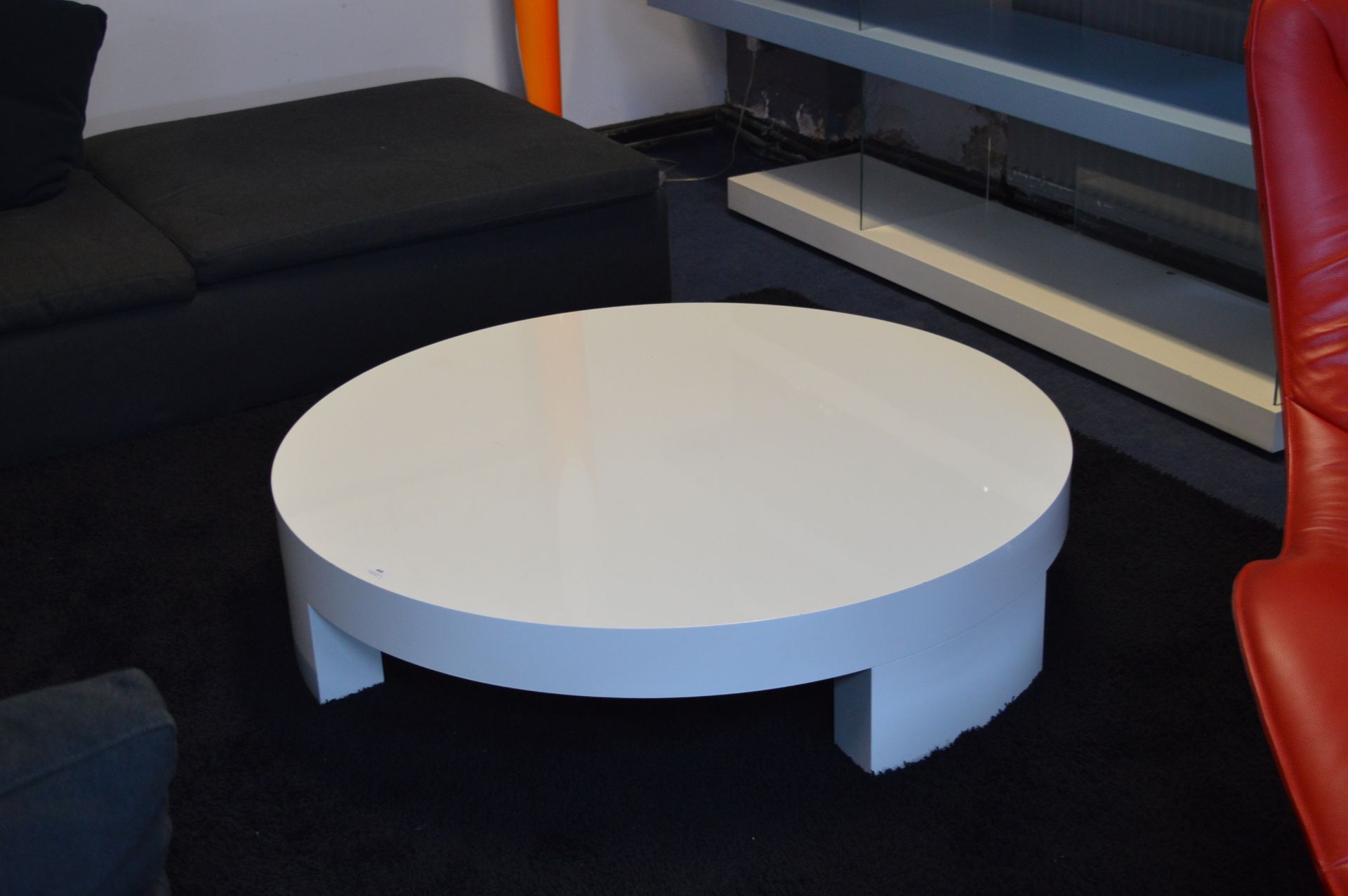 Circular White Low Table 120cm diameter