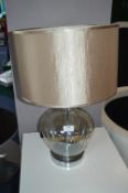 Glass Lamp Base with Gold Shade