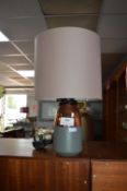 Pink & Grey Table Lamp with Shade