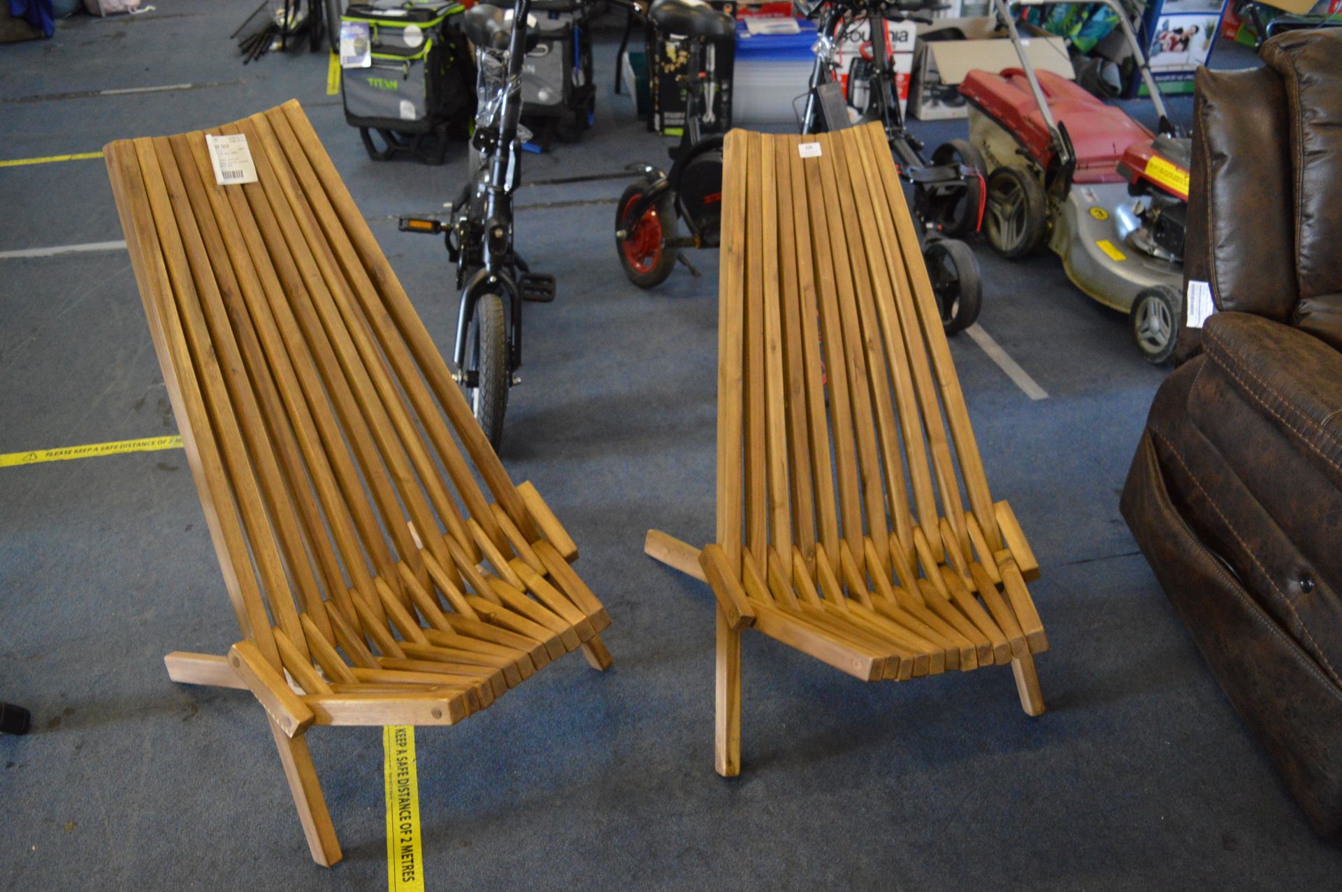 *Pair of Tamarack Wooden Garden Chairs