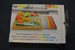 *Bamboo Cutting Board with 7 Colour Coded Chopping