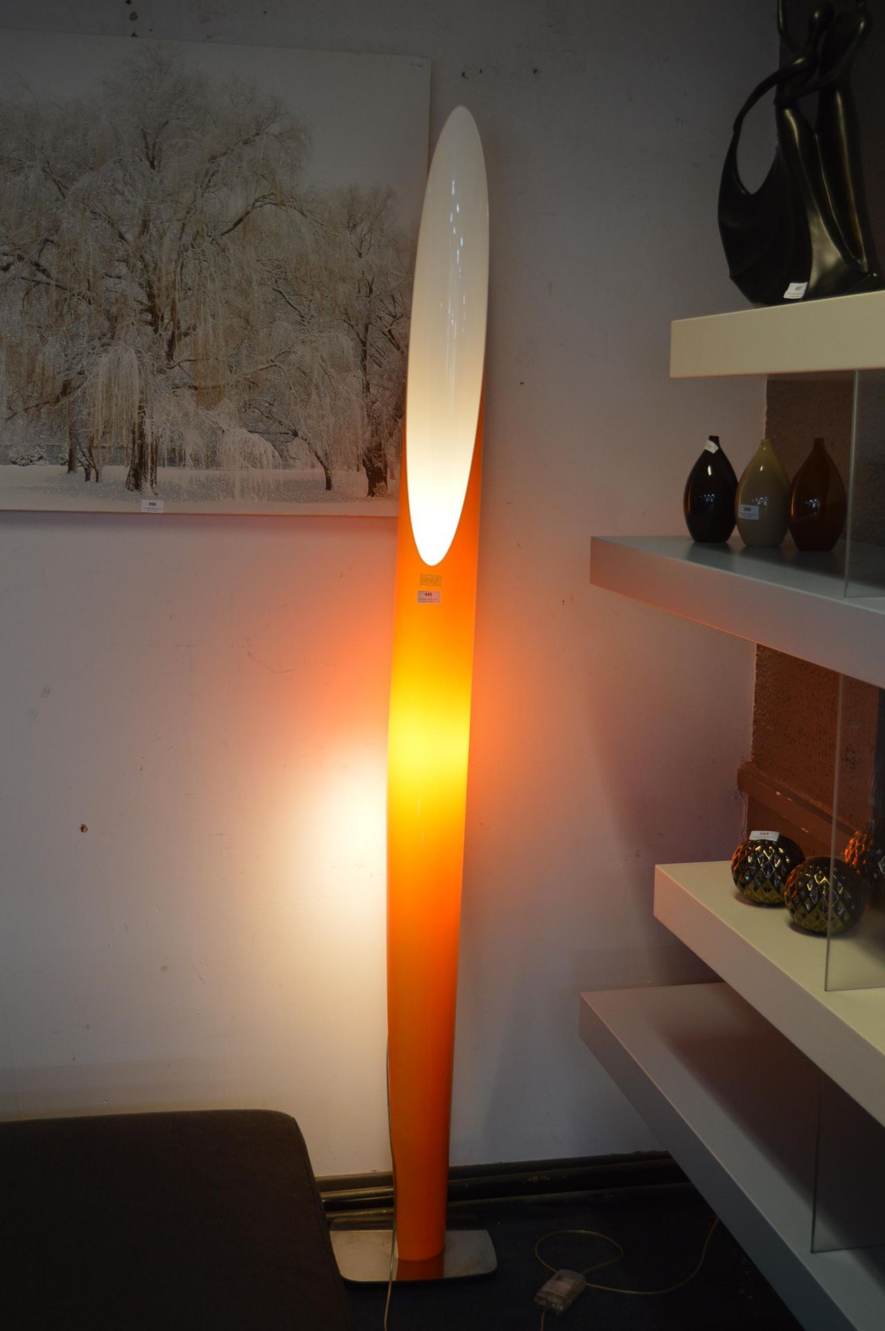 Large Tangerine Perspex Lamp (height: 210cm)