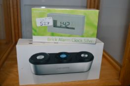 Brick Alarm Clock and a Zenbre Portable Speaker