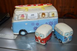 Camper Van Biscuit Barrel and Matching Cruet Set