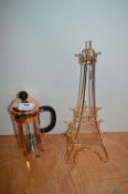 Metal Eiffel Tower and a Cafetiere