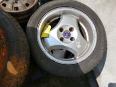 Two Saab Alloys with Tyres