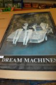 Funky Dream Machines Retro Poster in Frame (crack in glass)