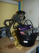 *Halloween Decorations; Spiders, Buckets, Skeletons and LED Projection Light