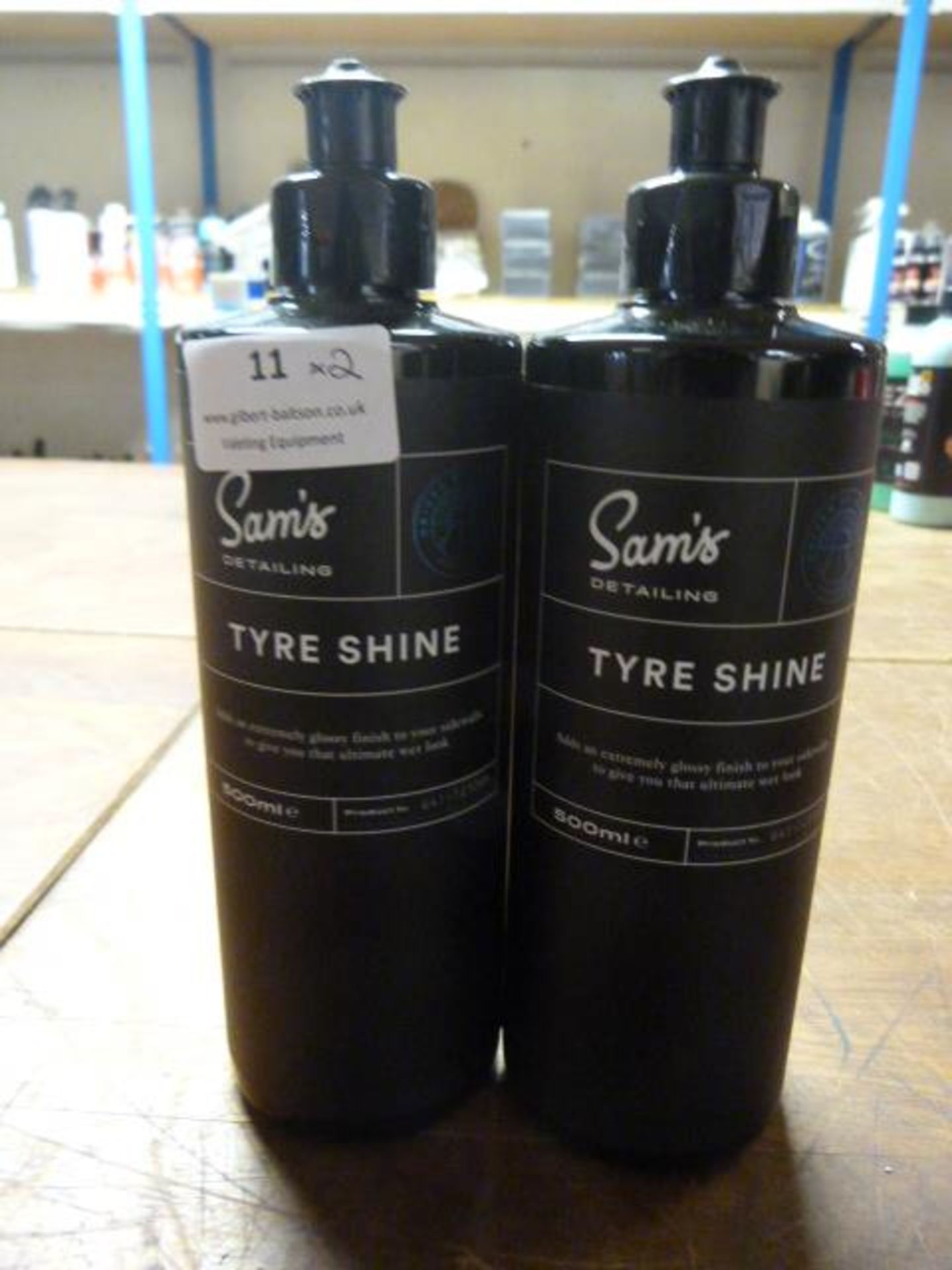 *2x 500ml of Sam's Tyre Shine