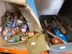 Toolbox and Contents plus a Box of Vintage Car Bulbs