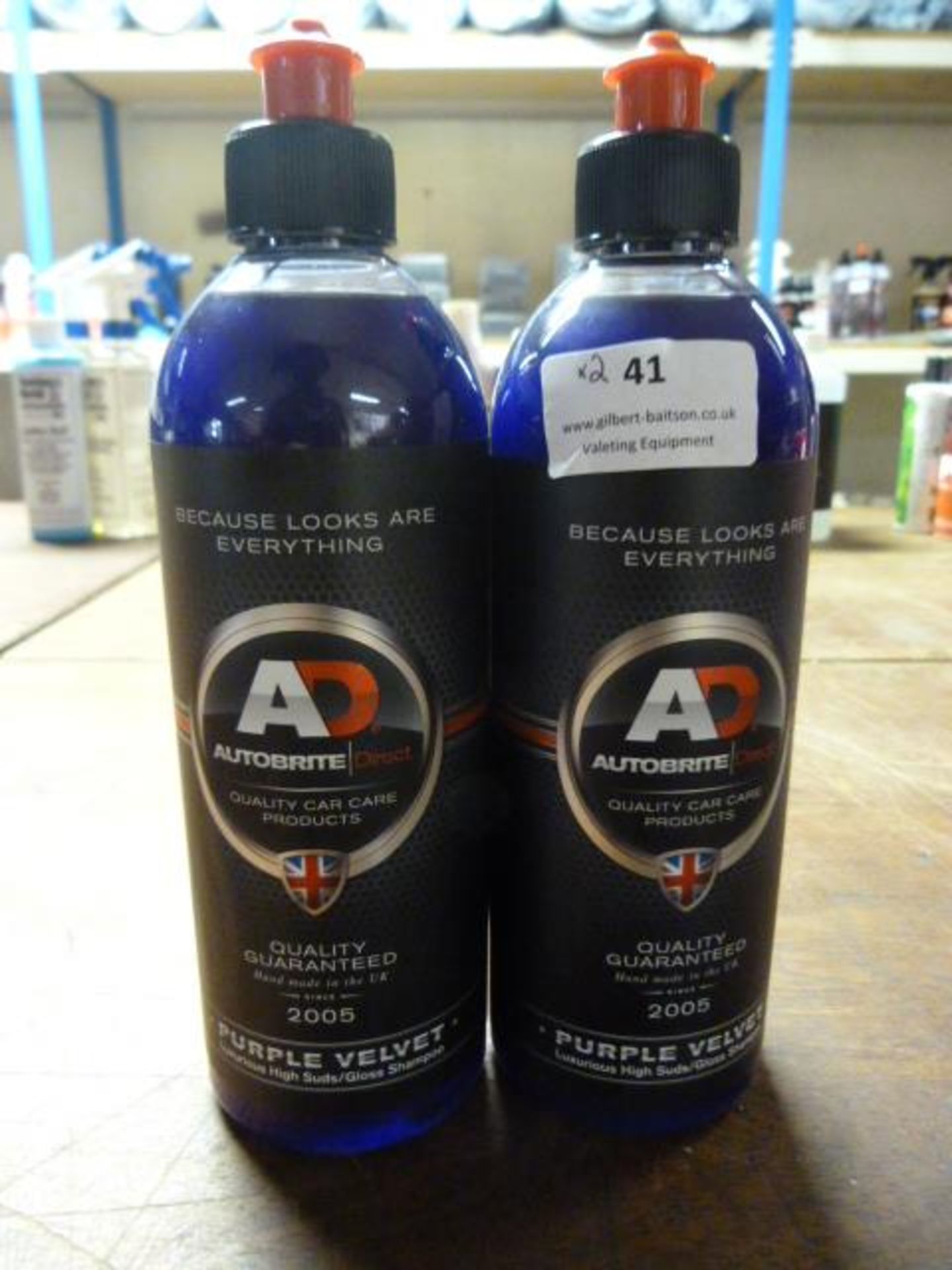 *2x 500ml of Autobrite Purple Velvet High Suds Gloss Shampoo