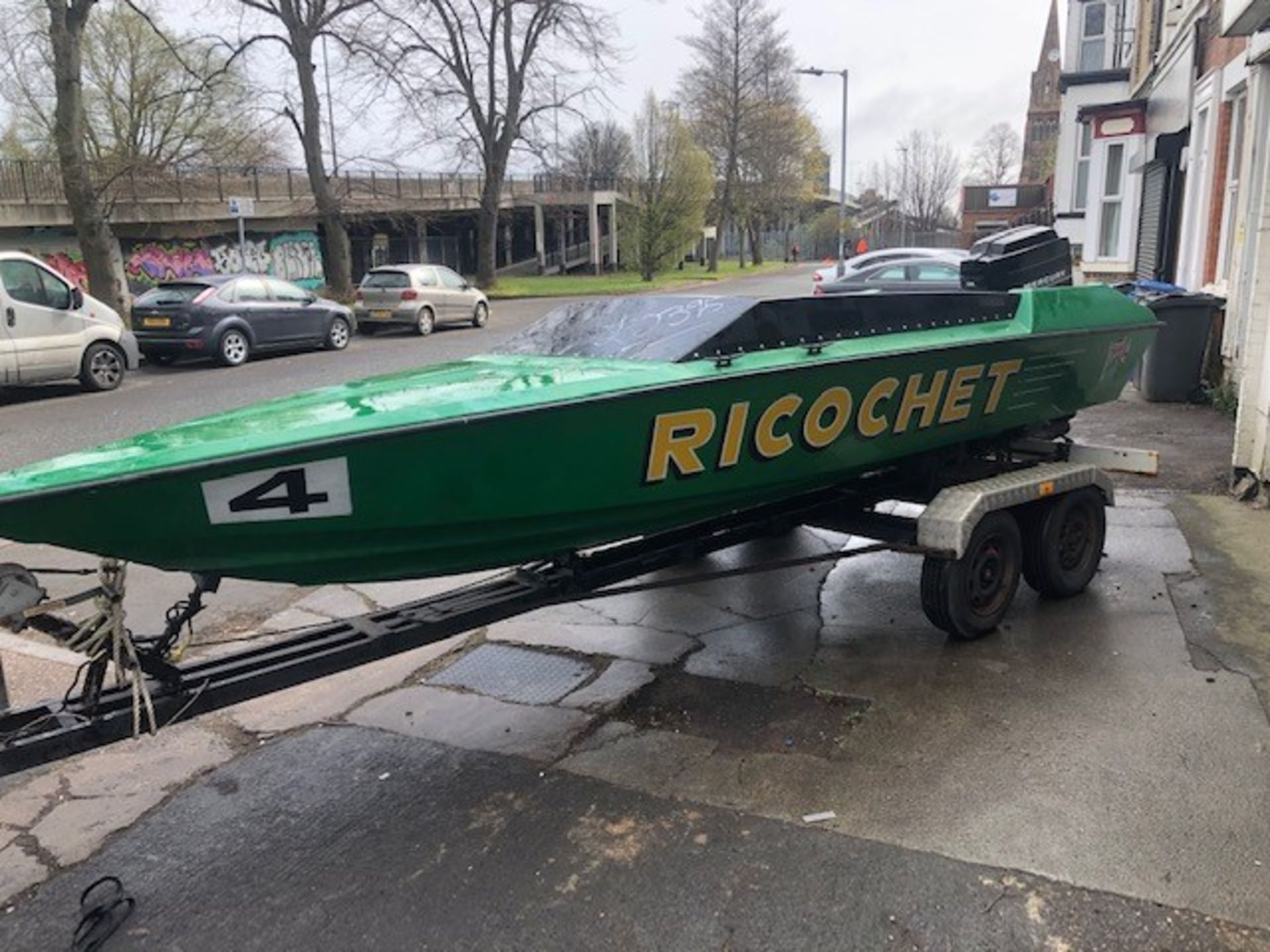 Ring 16ft Four Person Speedboat & Road Trailer A/F - Located in Romsey SO51 6AE - No 2 stroke Filler - Image 4 of 5