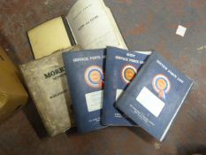 Various Workshop Manuals plus Parts Books from DMC, Mace, Sunbeam, and Morris Minor