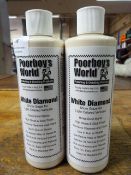 *2x 500ml of Poorboy's World White Diamond Show Glaze for Light Vehicles