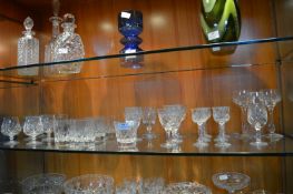 Twenty Seven Cut Glass Crystal Items; Tumblers, Wine Glasses, etc.