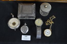 Small Collectibles; Trinket Box, Voltmeter, etc.