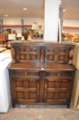 Dark Oak Paneled Court Cupboard