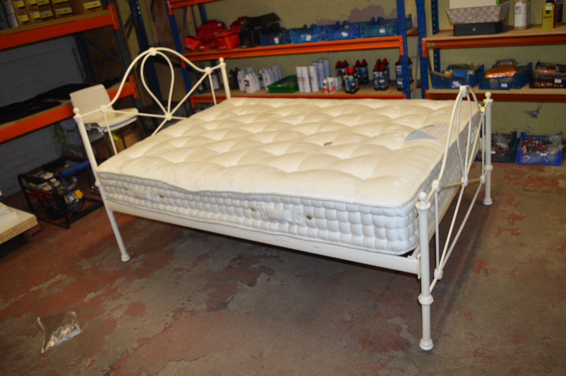 Metal Framed Double Bed with Firm Sprung Mattress