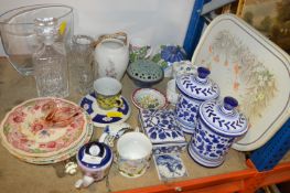 Decorative Pottery Items, Glassware, etc.