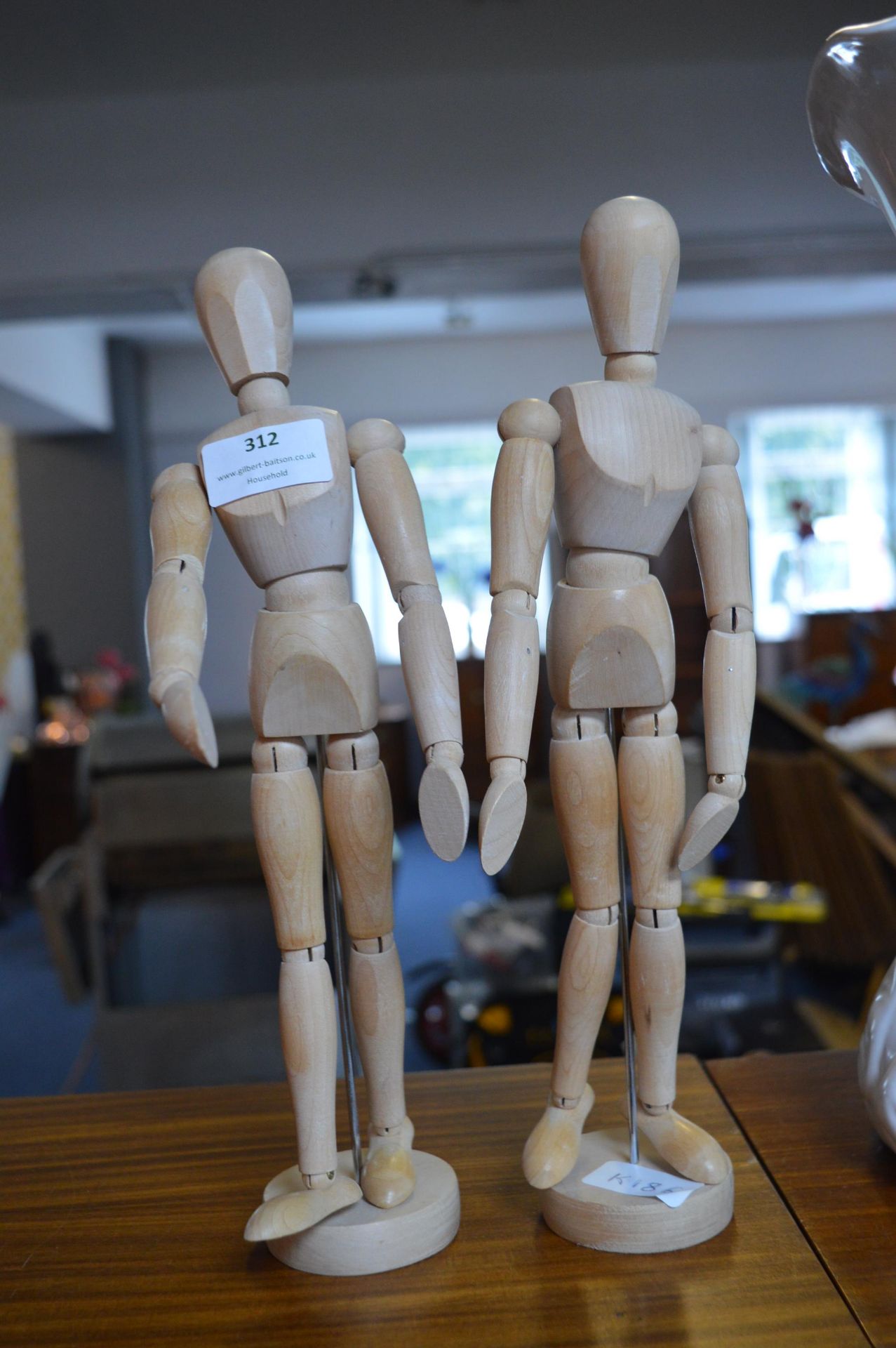 Two Wooden Artist's Mannequins