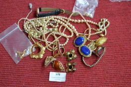 Vintage Costume Jewellery; Brooches, Watches, etc.