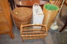 laundry Basket and a Newspaper Rack