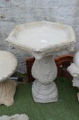 Large Garden Birdbath with Acanthus Leaf Design