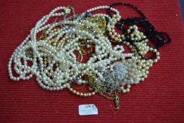 Vintage Costume Jewellery, Faux Pearls, etc.