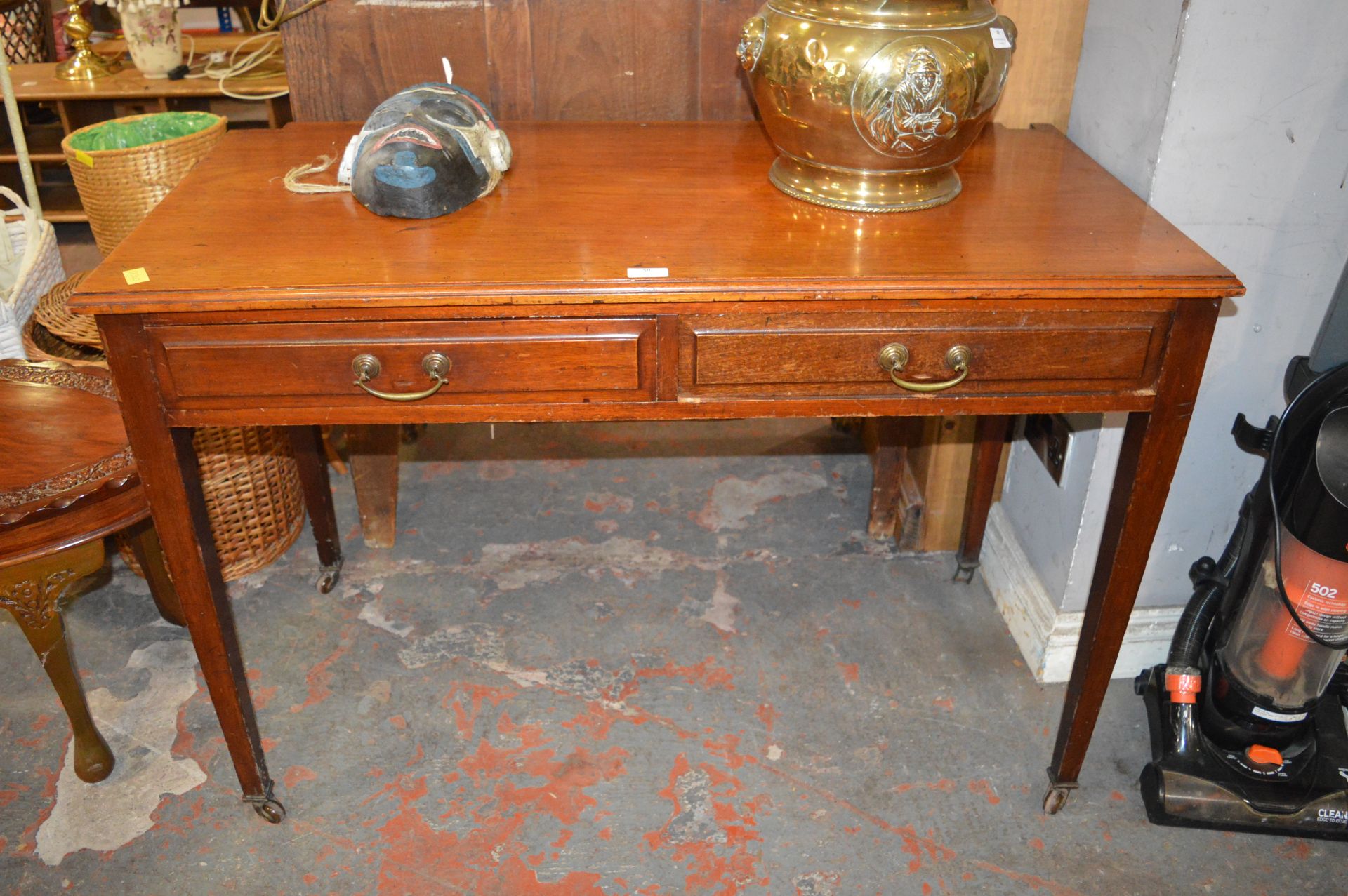 Period Mahogany Side Table on Casters