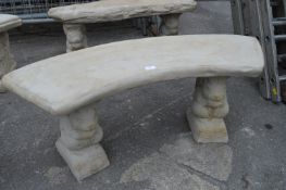 Curved Garden Bench with Squirrel Supports