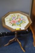 Small Occasional Table with Embroidered Panel