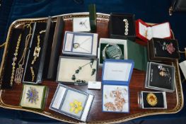 Boxed Costume Jewellery; Bracelets, Brooches, etc.