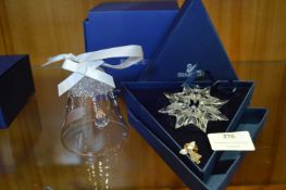 Swarovski Crystal Christmas Bell and Tree Ornament