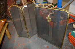 Two Brass Fire Screens