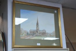 Framed Watercolour of a Church