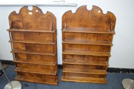 Pair of Pine Collector's Display Wall Shelves