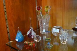 Assorted Glass Paperweights plus Vase with Glass F