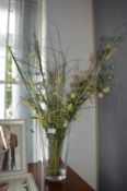Glass Vase with Dried Flower Arrangement